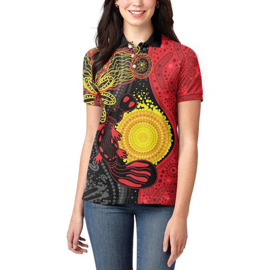 Platypus Aboriginal Art Style Women Polo Shirt