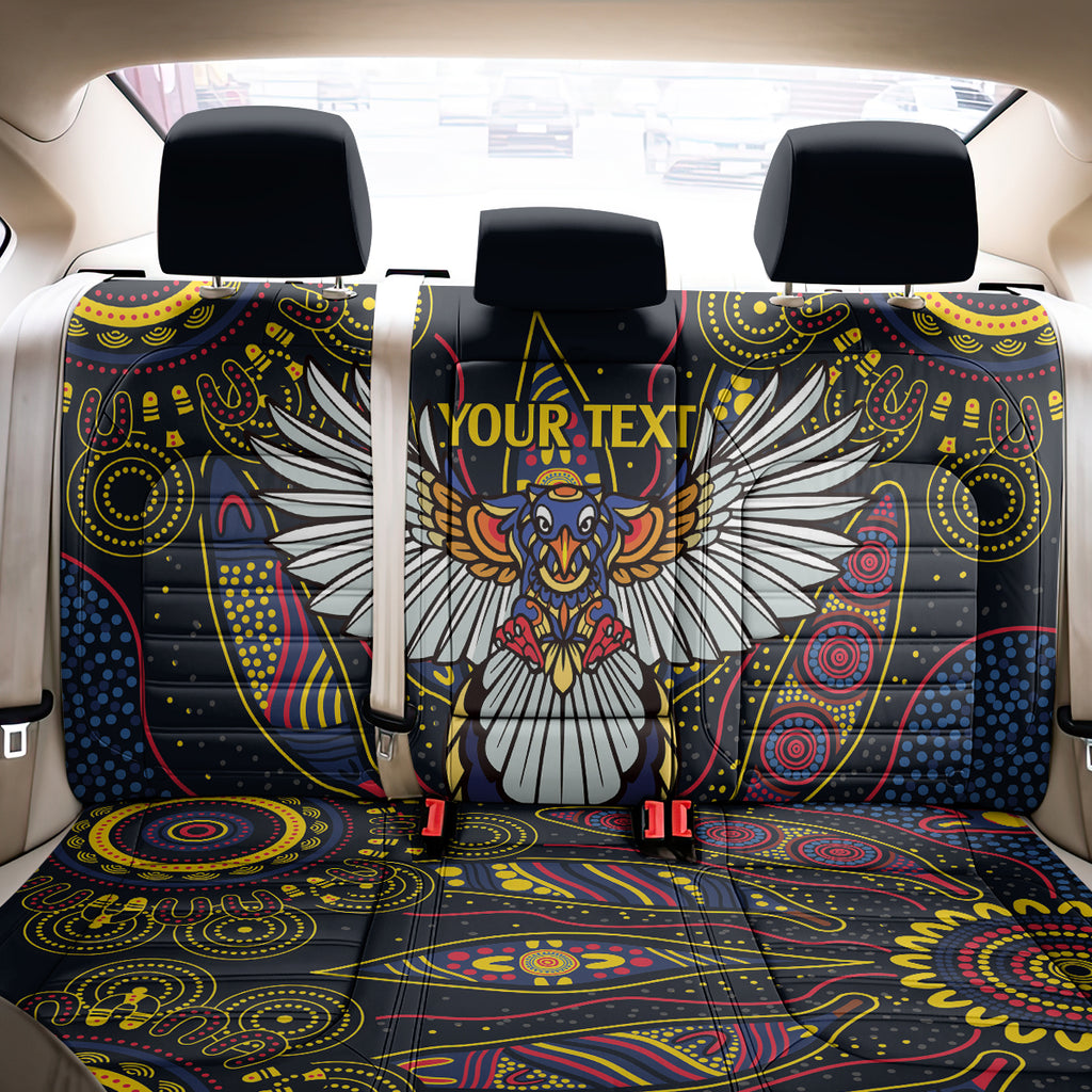 Custom Adelaide Football Back Car Seat Cover With Crow Aboriginal Art Style