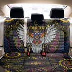 Custom Adelaide Football Back Car Seat Cover With Crow Aboriginal Art Style
