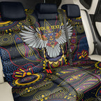 Custom Adelaide Football Back Car Seat Cover With Crow Aboriginal Art Style