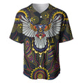 Custom Adelaide Football Baseball Jersey With Crow Aboriginal Art Style