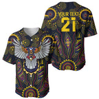 Custom Adelaide Football Baseball Jersey With Crow Aboriginal Art Style