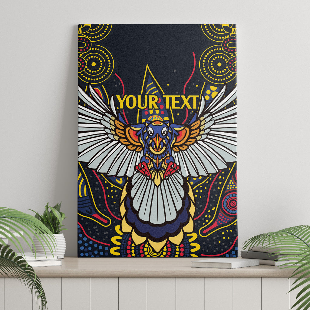Custom Adelaide Football Canvas Wall Art With Crow Aboriginal Art Style