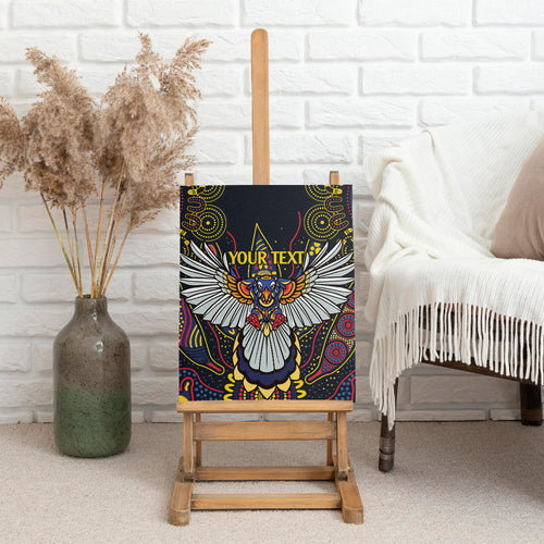 Custom Adelaide Football Canvas Wall Art With Crow Aboriginal Art Style
