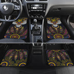 Custom Adelaide Football Car Mats With Crow Aboriginal Art Style
