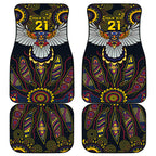 Custom Adelaide Football Car Mats With Crow Aboriginal Art Style