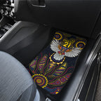 Custom Adelaide Football Car Mats With Crow Aboriginal Art Style