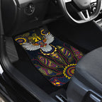 Custom Adelaide Football Car Mats With Crow Aboriginal Art Style