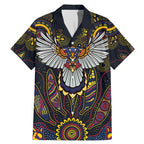 Custom Adelaide Football Family Matching Mermaid Dress and Hawaiian Shirt With Crow Aboriginal Art Style