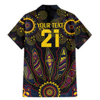Custom Adelaide Football Family Matching Mermaid Dress and Hawaiian Shirt With Crow Aboriginal Art Style