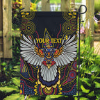 Custom Adelaide Football Garden Flag With Crow Aboriginal Art Style