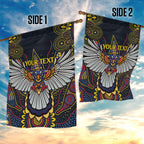 Custom Adelaide Football Garden Flag With Crow Aboriginal Art Style