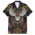 Custom Adelaide Football Hawaiian Shirt With Crow Aboriginal Art Style
