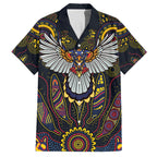Custom Adelaide Football Hawaiian Shirt With Crow Aboriginal Art Style