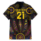 Custom Adelaide Football Hawaiian Shirt With Crow Aboriginal Art Style