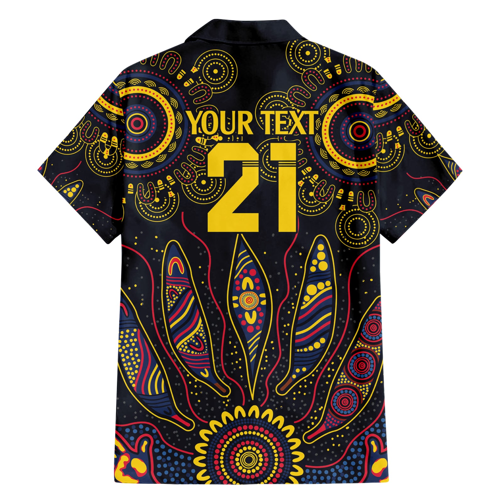 Custom Adelaide Football Hawaiian Shirt With Crow Aboriginal Art Style