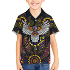 Custom Adelaide Football Hawaiian Shirt With Crow Aboriginal Art Style