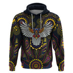 Custom Adelaide Football Hoodie With Crow Aboriginal Art Style
