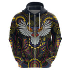 Custom Adelaide Football Hoodie With Crow Aboriginal Art Style