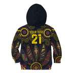 Custom Adelaide Football Kid Hoodie With Crow Aboriginal Art Style