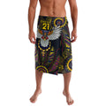 Custom Adelaide Football Lavalava With Crow Aboriginal Art Style