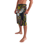Custom Adelaide Football Lavalava With Crow Aboriginal Art Style