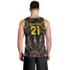 Custom Adelaide Football Men Tank Top With Crow Aboriginal Art Style