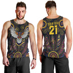 Custom Adelaide Football Men Tank Top With Crow Aboriginal Art Style