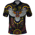 Custom Adelaide Football Polo Shirt With Crow Aboriginal Art Style