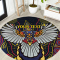Custom Adelaide Football Round Carpet With Crow Aboriginal Art Style