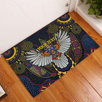 Custom Adelaide Football Rubber Doormat With Crow Aboriginal Art Style