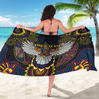 Custom Adelaide Football Sarong With Crow Aboriginal Art Style