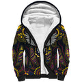 Custom Adelaide Football Sherpa Hoodie With Crow Aboriginal Art Style