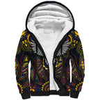 Custom Adelaide Football Sherpa Hoodie With Crow Aboriginal Art Style