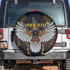 Custom Adelaide Football Spare Tire Cover With Crow Aboriginal Art Style