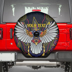 Custom Adelaide Football Spare Tire Cover With Crow Aboriginal Art Style