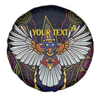 Custom Adelaide Football Spare Tire Cover With Crow Aboriginal Art Style