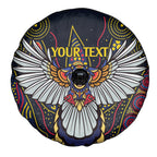 Custom Adelaide Football Spare Tire Cover With Crow Aboriginal Art Style