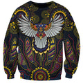 Custom Adelaide Football Sweatshirt With Crow Aboriginal Art Style