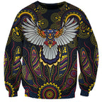 Custom Adelaide Football Sweatshirt With Crow Aboriginal Art Style