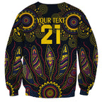 Custom Adelaide Football Sweatshirt With Crow Aboriginal Art Style
