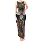 Custom Adelaide Football Tank Maxi Dress With Crow Aboriginal Art Style