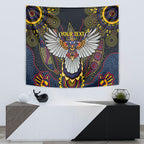 Custom Adelaide Football Tapestry With Crow Aboriginal Art Style