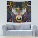Custom Adelaide Football Tapestry With Crow Aboriginal Art Style