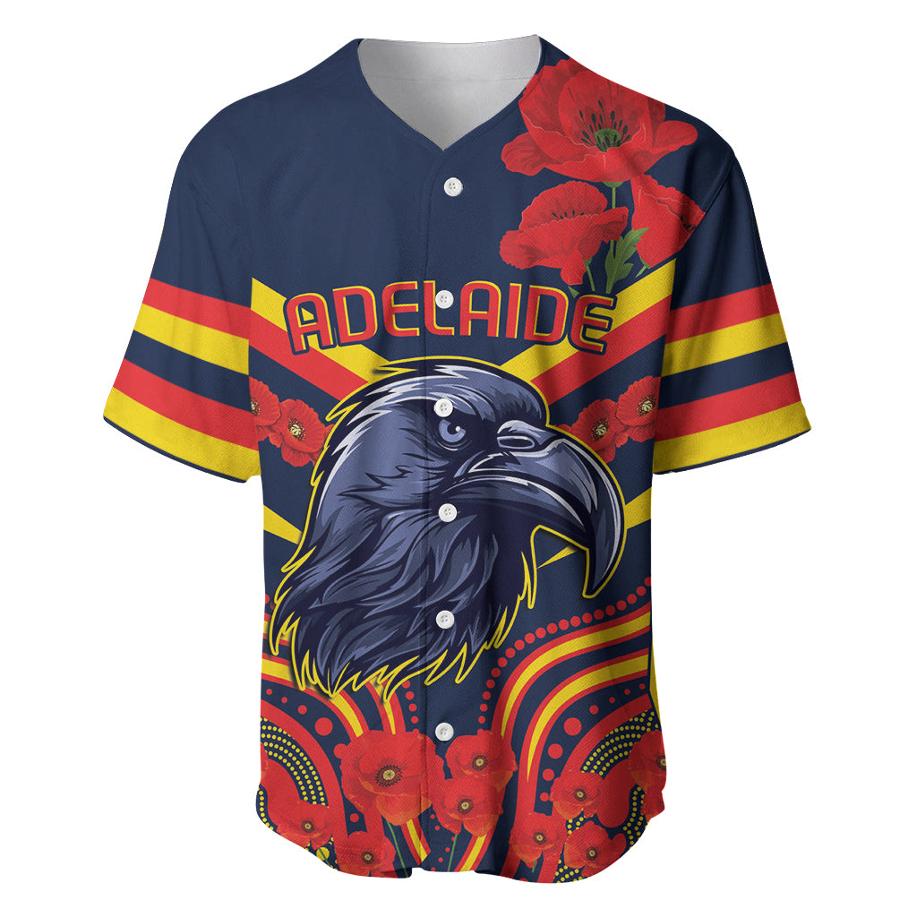Custom Crows Football ANZAC Baseball Jersey Poppy Soldier With Aboriginal Dots Art