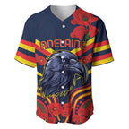 Custom Crows Football ANZAC Baseball Jersey Poppy Soldier With Aboriginal Dots Art