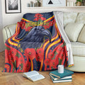 Custom Crows Football ANZAC Blanket Poppy Soldier With Aboriginal Dots Art