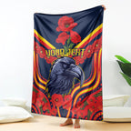 Custom Crows Football ANZAC Blanket Poppy Soldier With Aboriginal Dots Art