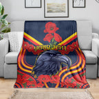 Custom Crows Football ANZAC Blanket Poppy Soldier With Aboriginal Dots Art