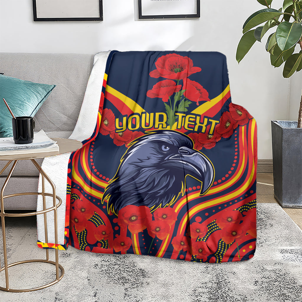 Custom Crows Football ANZAC Blanket Poppy Soldier With Aboriginal Dots Art